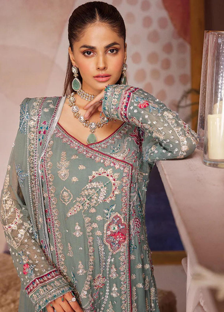 Elaine By Emaan Adeel Embroidered Chiffon Suits Unstitched 3 Piece EA23EL EL-04 - Luxury Collection