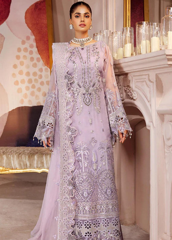 Elaine By Emaan Adeel Embroidered Chiffon Suits Unstitched 3 Piece EA23EL EL-05 - Luxury Collection