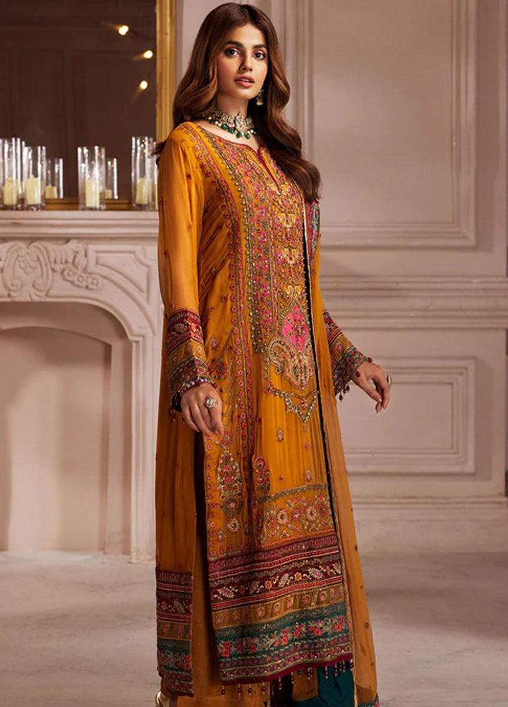Elaine By Emaan Adeel Embroidered Chiffon Suits Unstitched 3 Piece EA23EL EL-07 - Luxury Collection