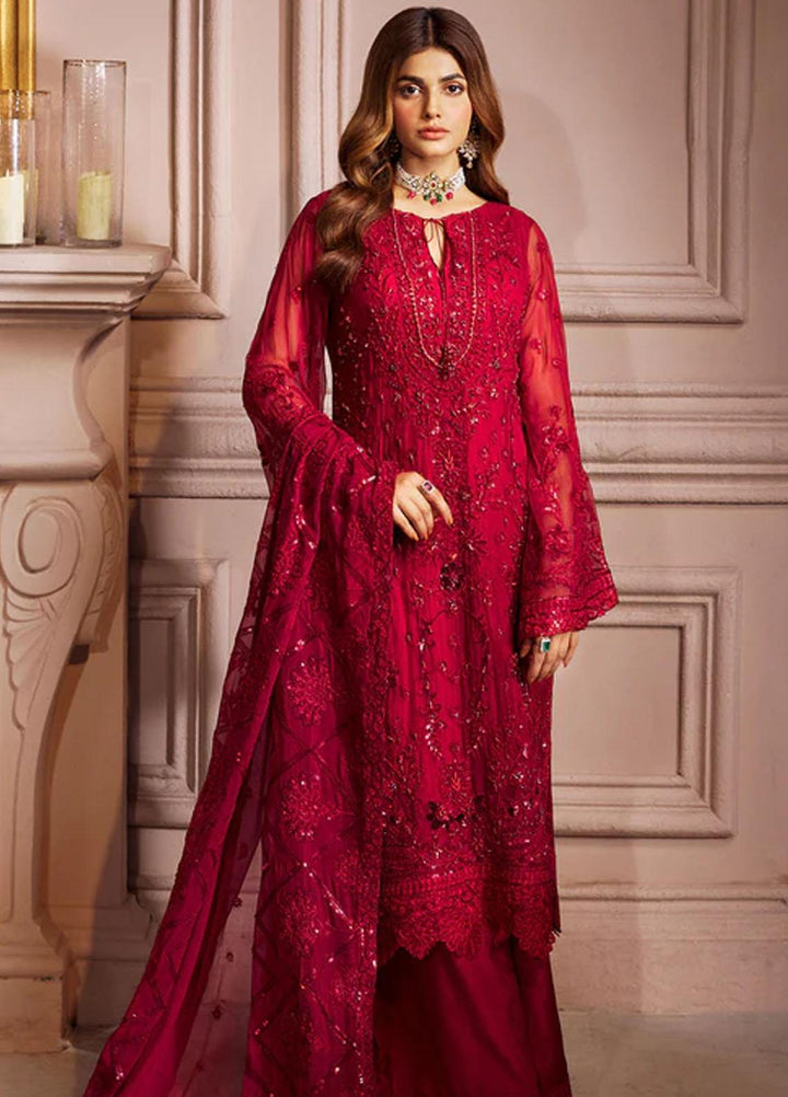 Elaine By Emaan Adeel Embroidered Chiffon Suits Unstitched 3 Piece EA23EL EL-08 - Luxury Collection