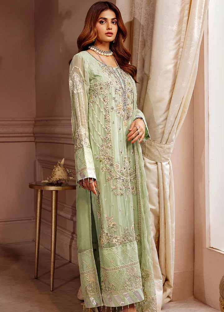 Elaine By Emaan Adeel Embroidered Chiffon Suits Unstitched 3 Piece EA23EL EL-09 - Luxury Collection