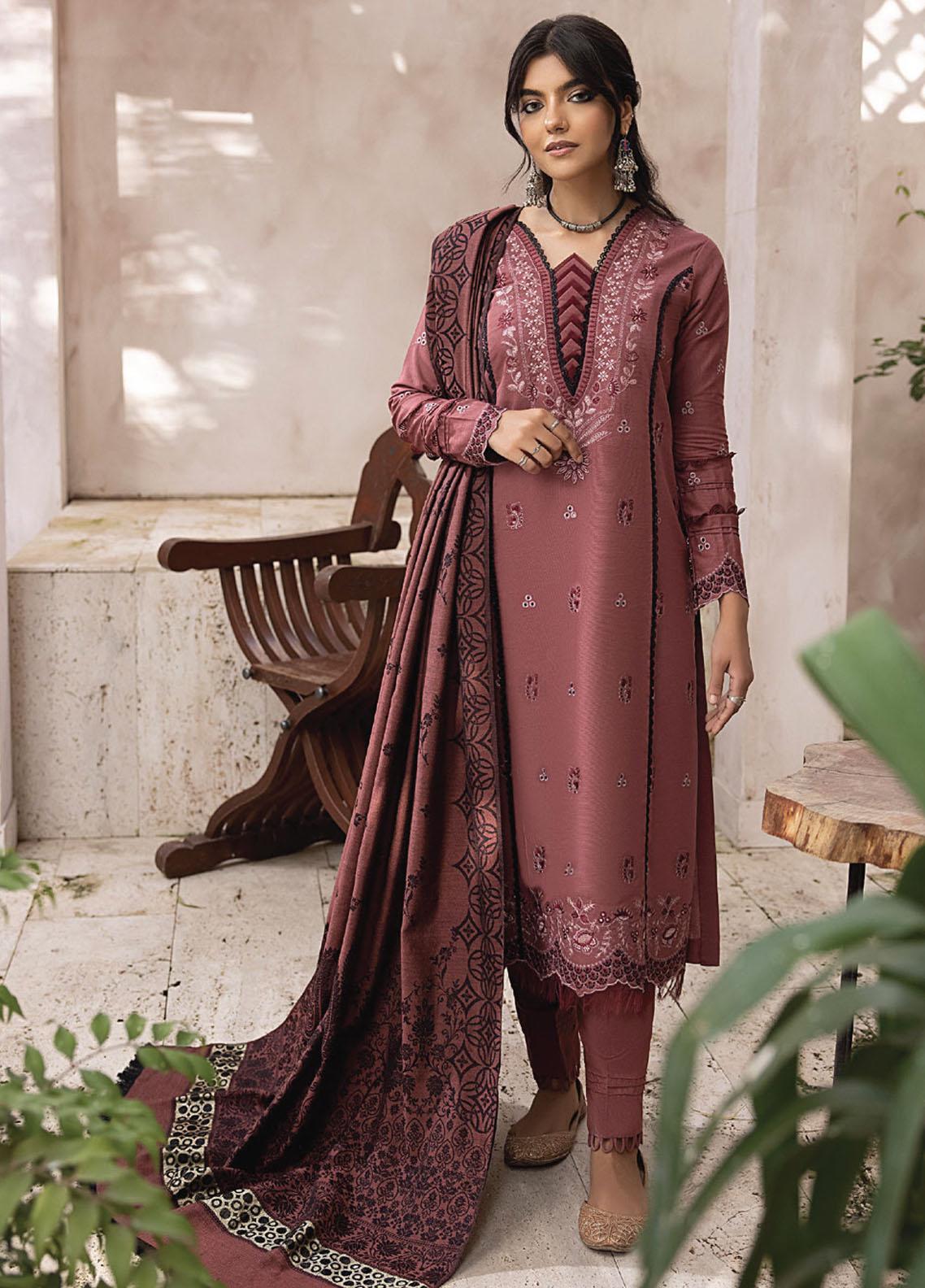 Elak By Humdum Embroidered Khaddar Suits Unstitched 3 Piece HD23EK D-01 ...
