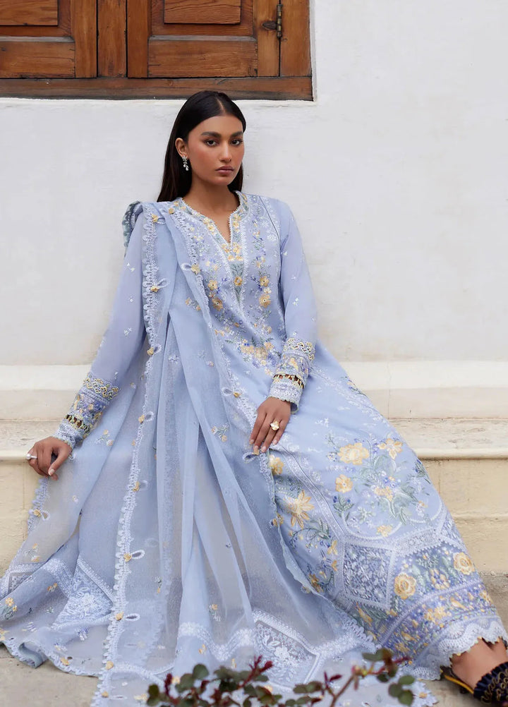 Elan Embroidered Lawn Suits Unstitched 3 Piece EL24L D-01A Mina - Summer Collection