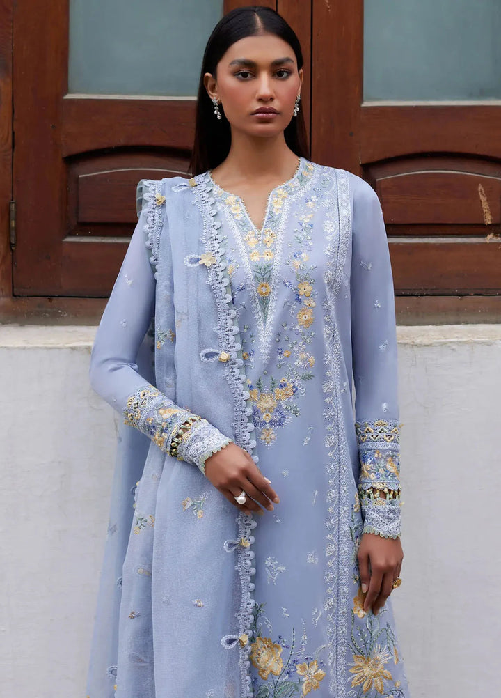 Elan Embroidered Lawn Suits Unstitched 3 Piece EL24L D-01A Mina - Summer Collection