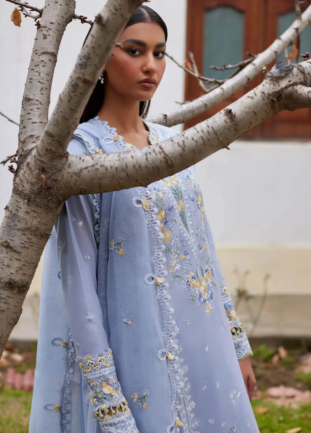 Elan Embroidered Lawn Suits Unstitched 3 Piece EL24L D-01A Mina - Summer Collection