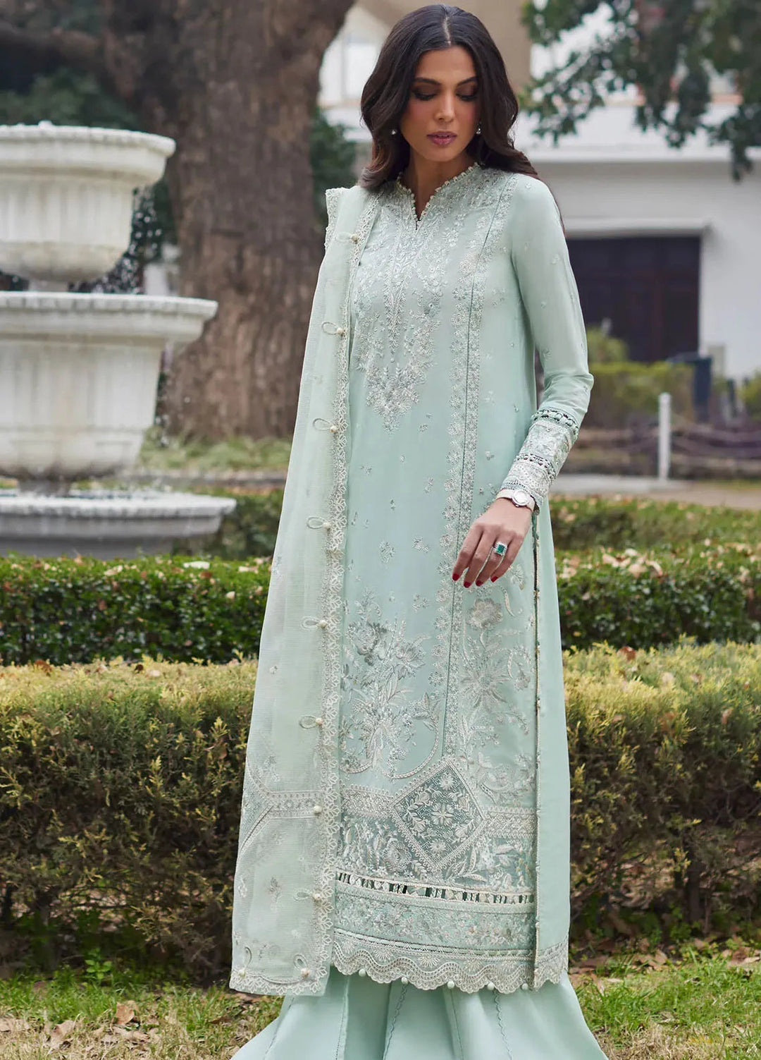 Elan Embroidered Lawn Suits Unstitched 3 Piece EL24L D-01B Mina - Summer Collection