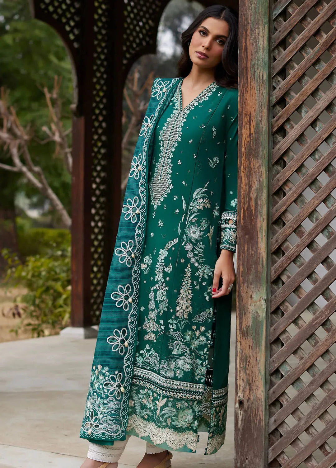 Elan Embroidered Lawn Suits Unstitched 3 Piece EL24L D-02A Nedine - Summer Collection
