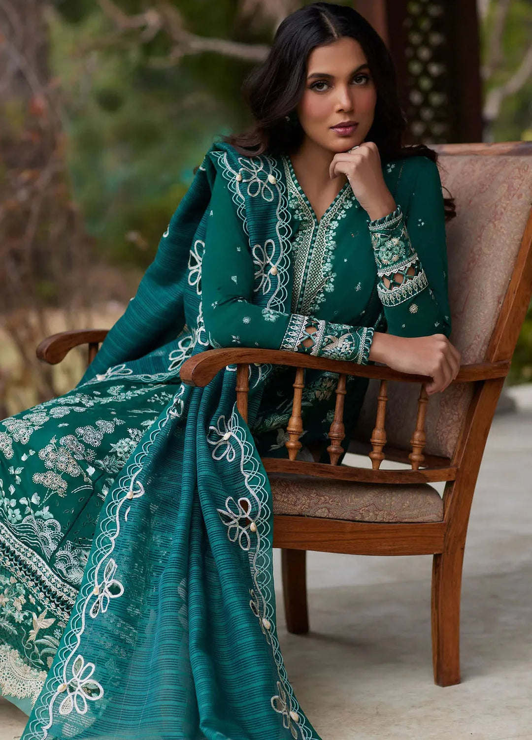 Elan Embroidered Lawn Suits Unstitched 3 Piece EL24L D-02A Nedine - Summer Collection