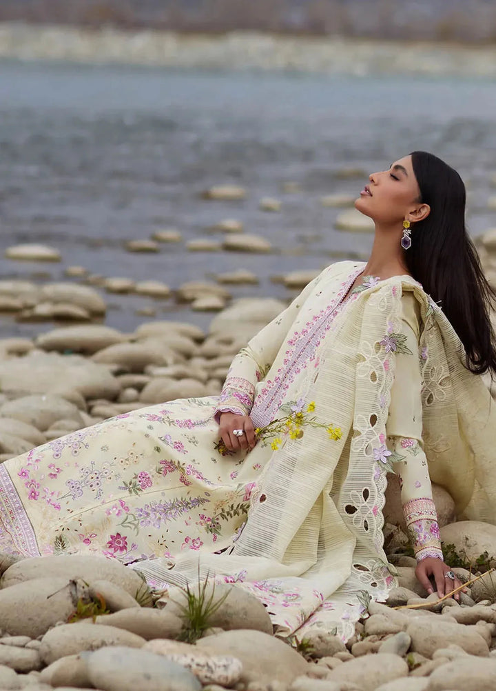 Elan Embroidered Lawn Suits Unstitched 3 Piece EL24L D-02B Nedine - Summer Collection