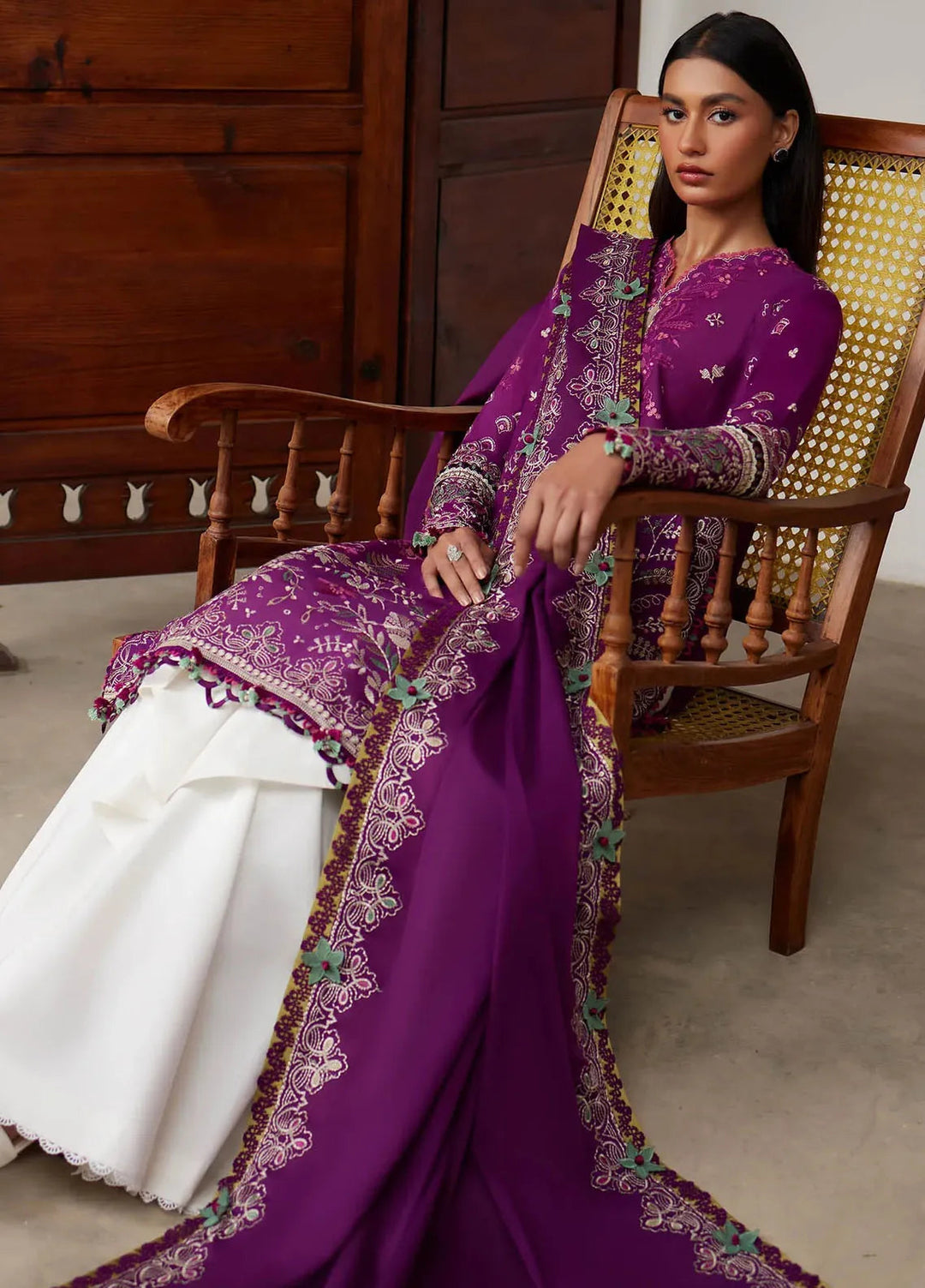 Elan Embroidered Lawn Suits Unstitched 3 Piece EL24L D-03A Qistina - Summer Collection