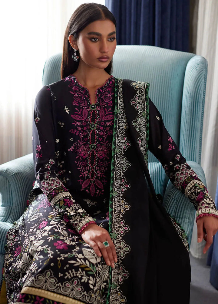 Elan Embroidered Lawn Suits Unstitched 3 Piece EL24L D-03B Qistina - Summer Collection