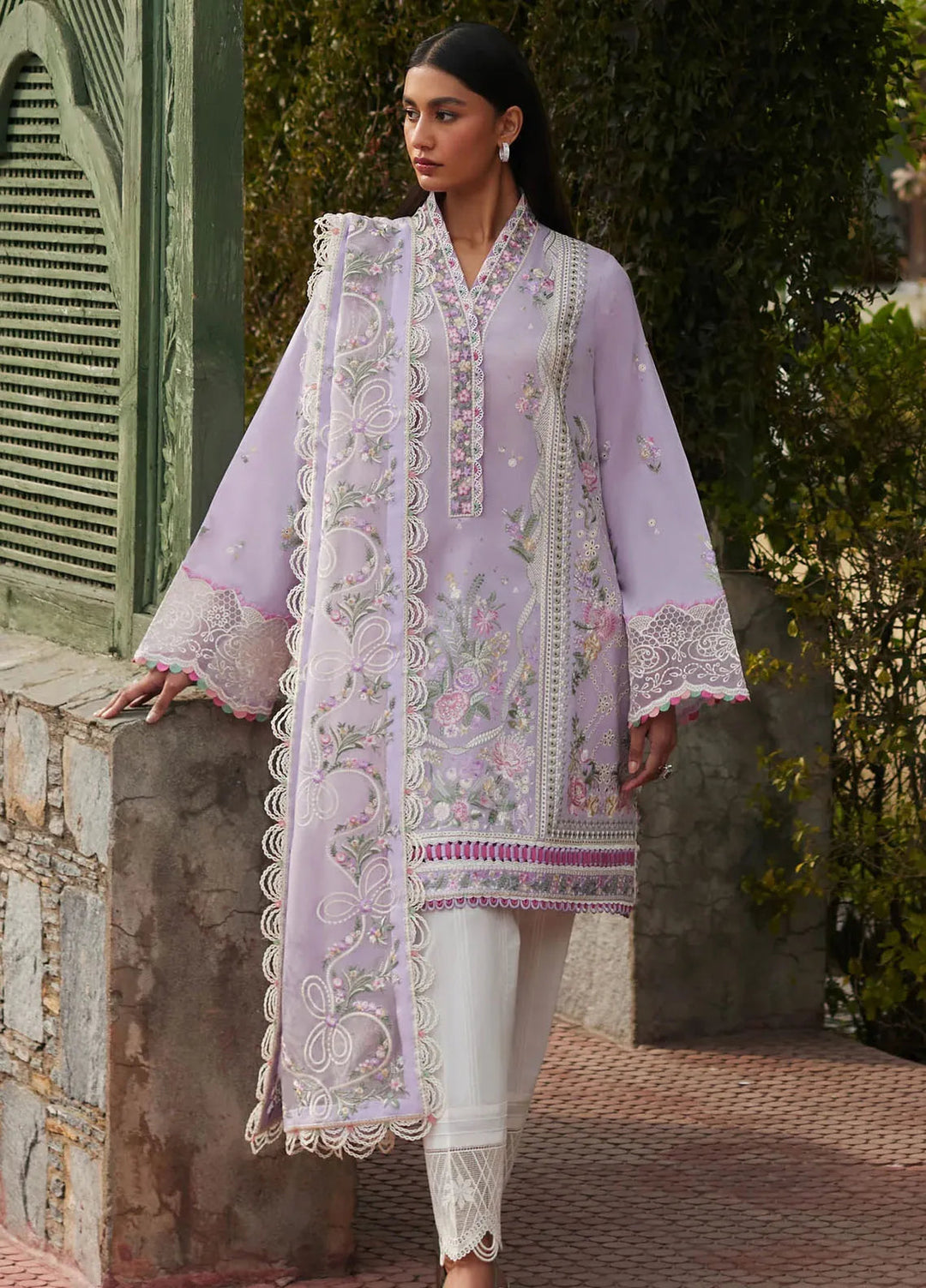 Elan Embroidered Lawn Suits Unstitched 3 Piece EL24L D-08A Zenel - Summer Collection