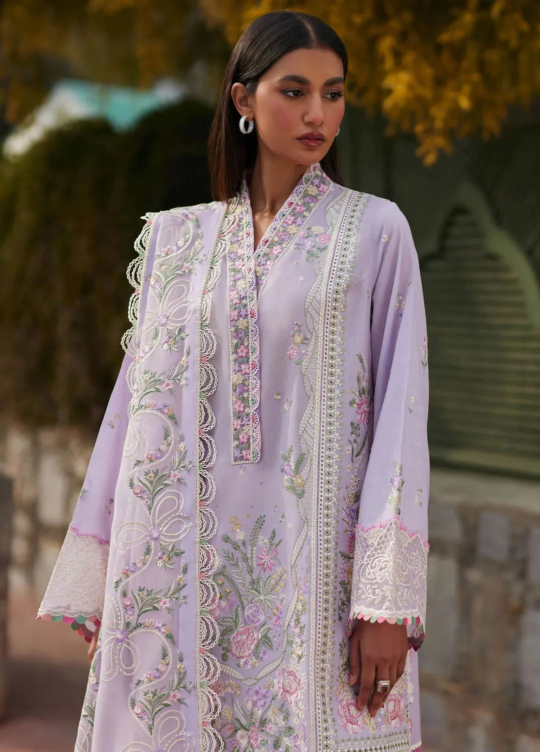 Elan Embroidered Lawn Suits Unstitched 3 Piece EL24L D-08A Zenel - Summer Collection