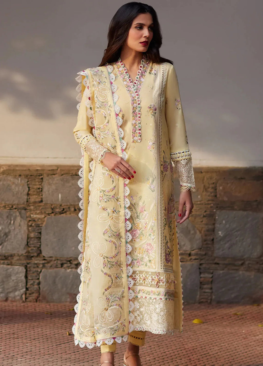 Elan Embroidered Lawn Suits Unstitched 3 Piece EL24L D-08B Zenel - Summer Collection