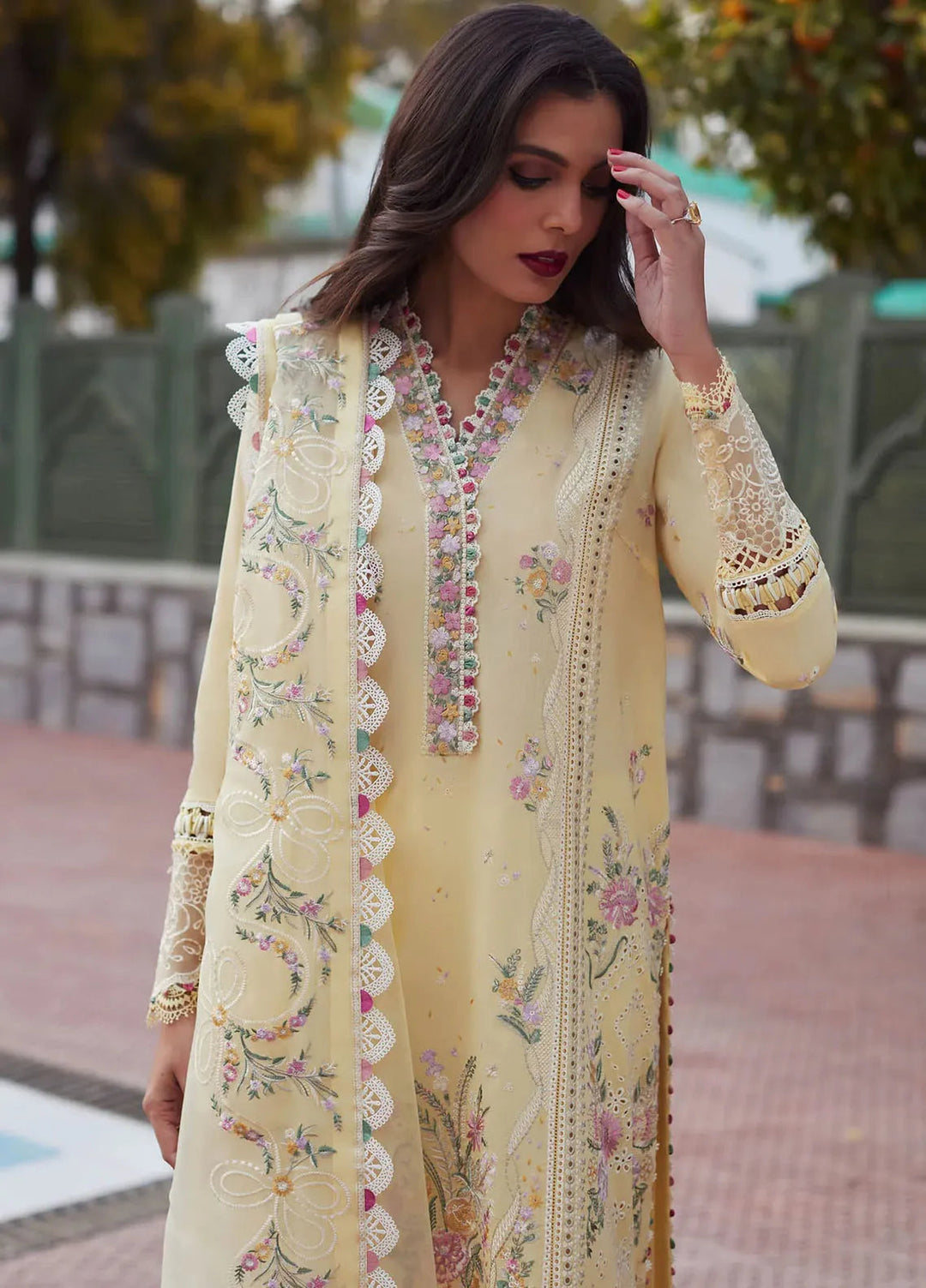 Elan Embroidered Lawn Suits Unstitched 3 Piece EL24L D-08B Zenel - Summer Collection