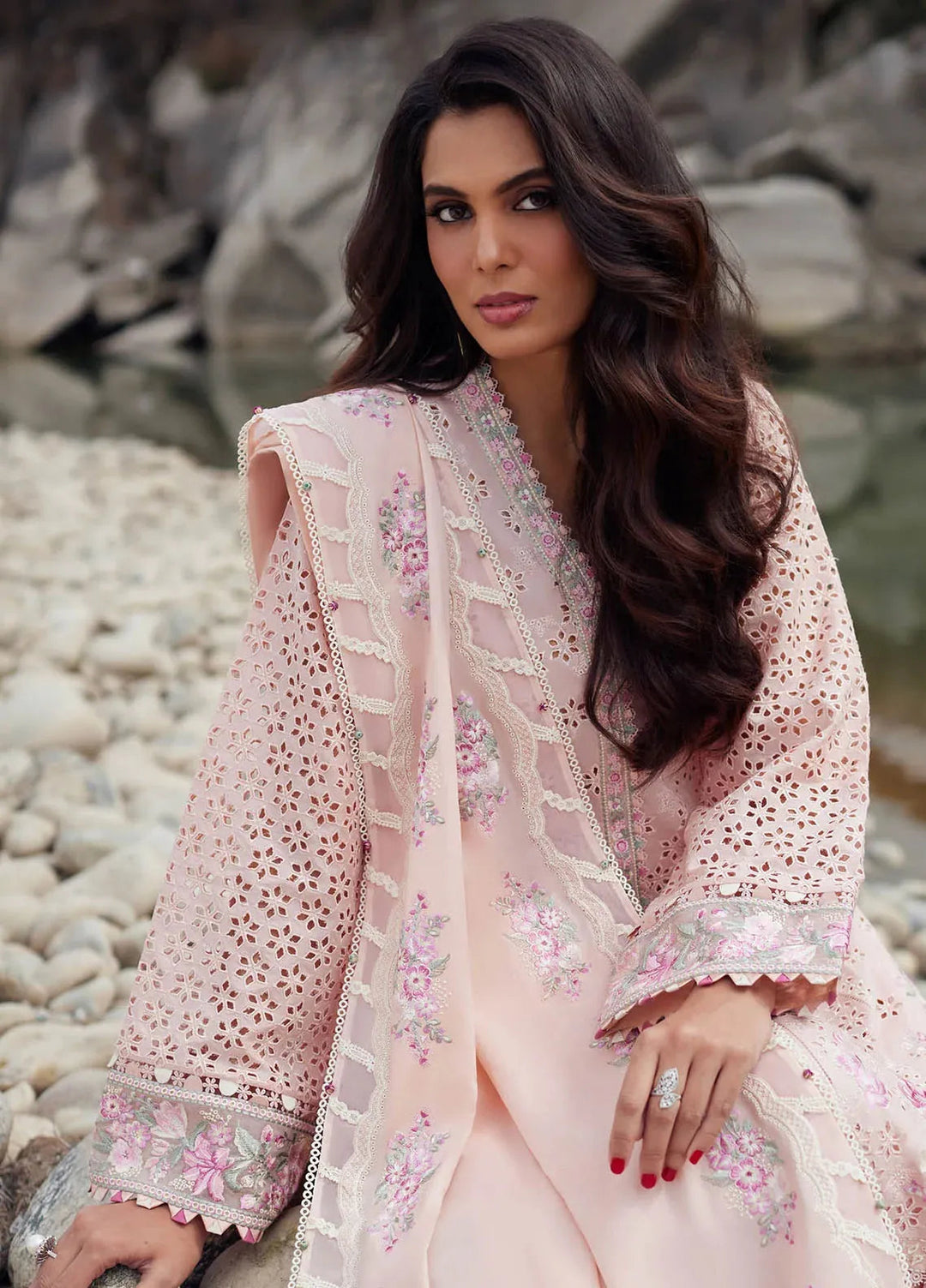 Elan Embroidered Lawn Suits Unstitched 3 Piece EL24L D-09A Aireen - Summer Collection