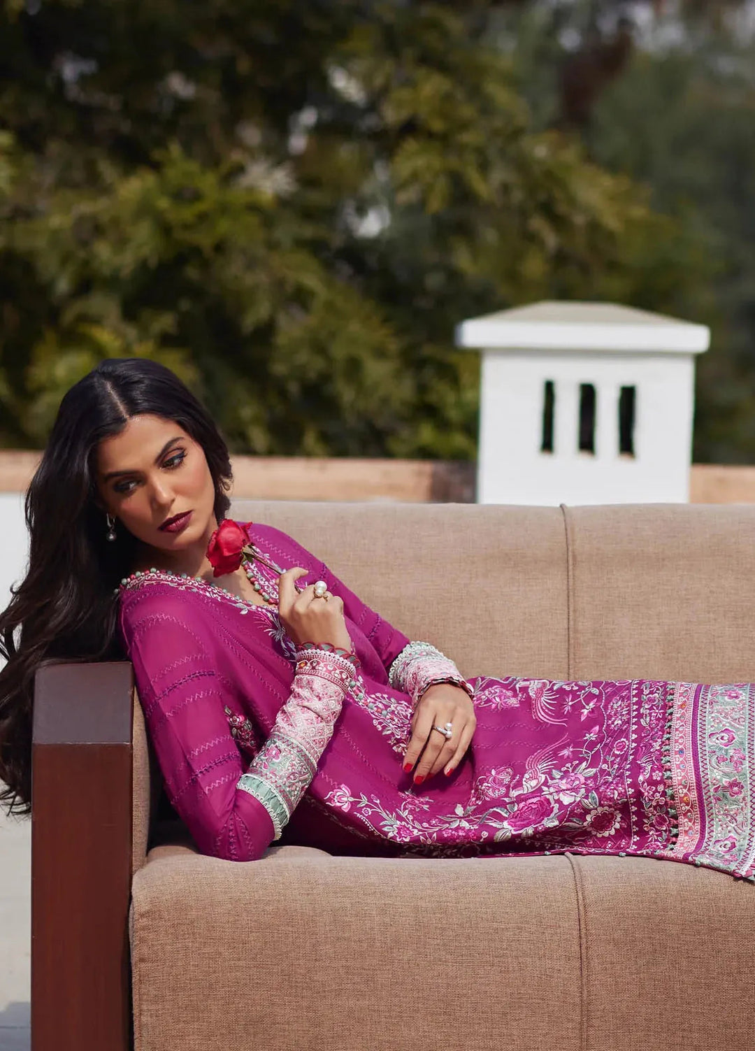 Elan Embroidered Lawn Suits Unstitched 3 Piece EL24L D-10A Aira - Summer Collection