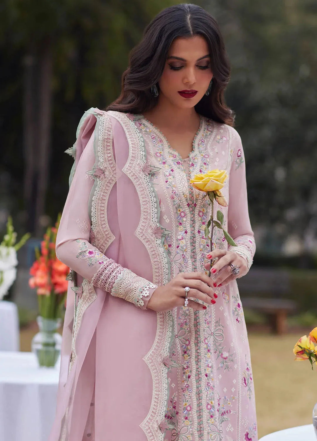 Elan Embroidered Lawn Suits Unstitched 3 Piece EL24L D-11B Mirzeta - Summer Collection