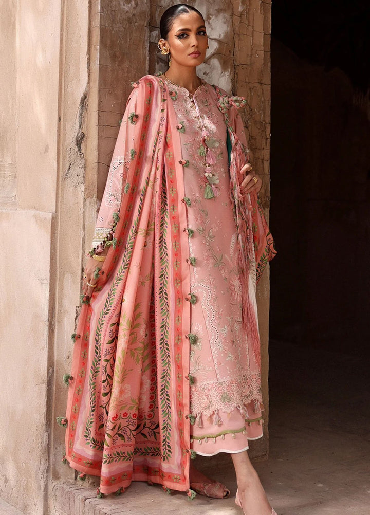 Elan Embroidered Lawn Suits Unstitched 3 Piece EL25LL EL25-01 A Serene - Luxury Collection