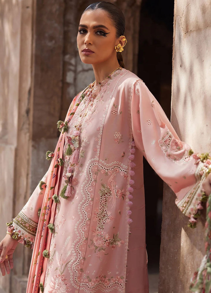 Elan Embroidered Lawn Suits Unstitched 3 Piece EL25LL EL25-01 A Serene - Luxury Collection