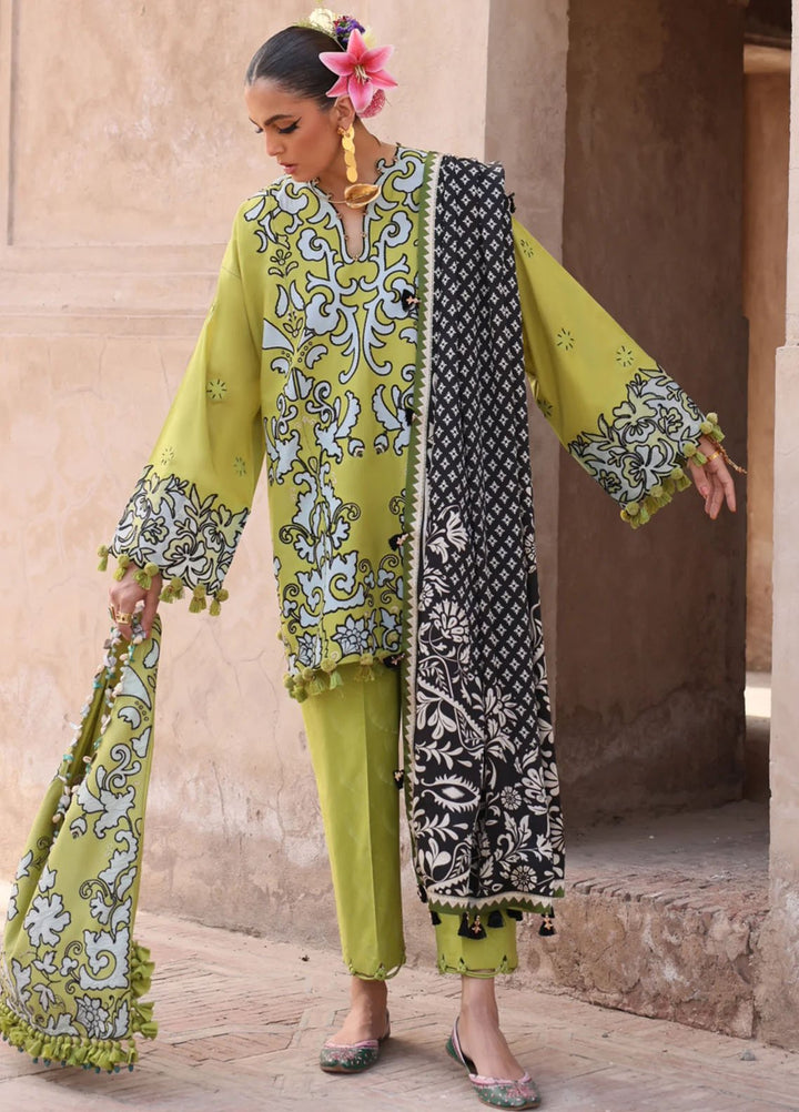 Elan Embroidered Lawn Suits Unstitched 3 Piece EL25LL EL25-03 A Solene - Luxury Collection