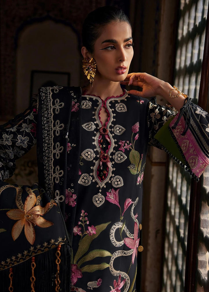 Elan Embroidered Lawn Suits Unstitched 3 Piece EL25LL EL25-04 A Azureh - Luxury Collection