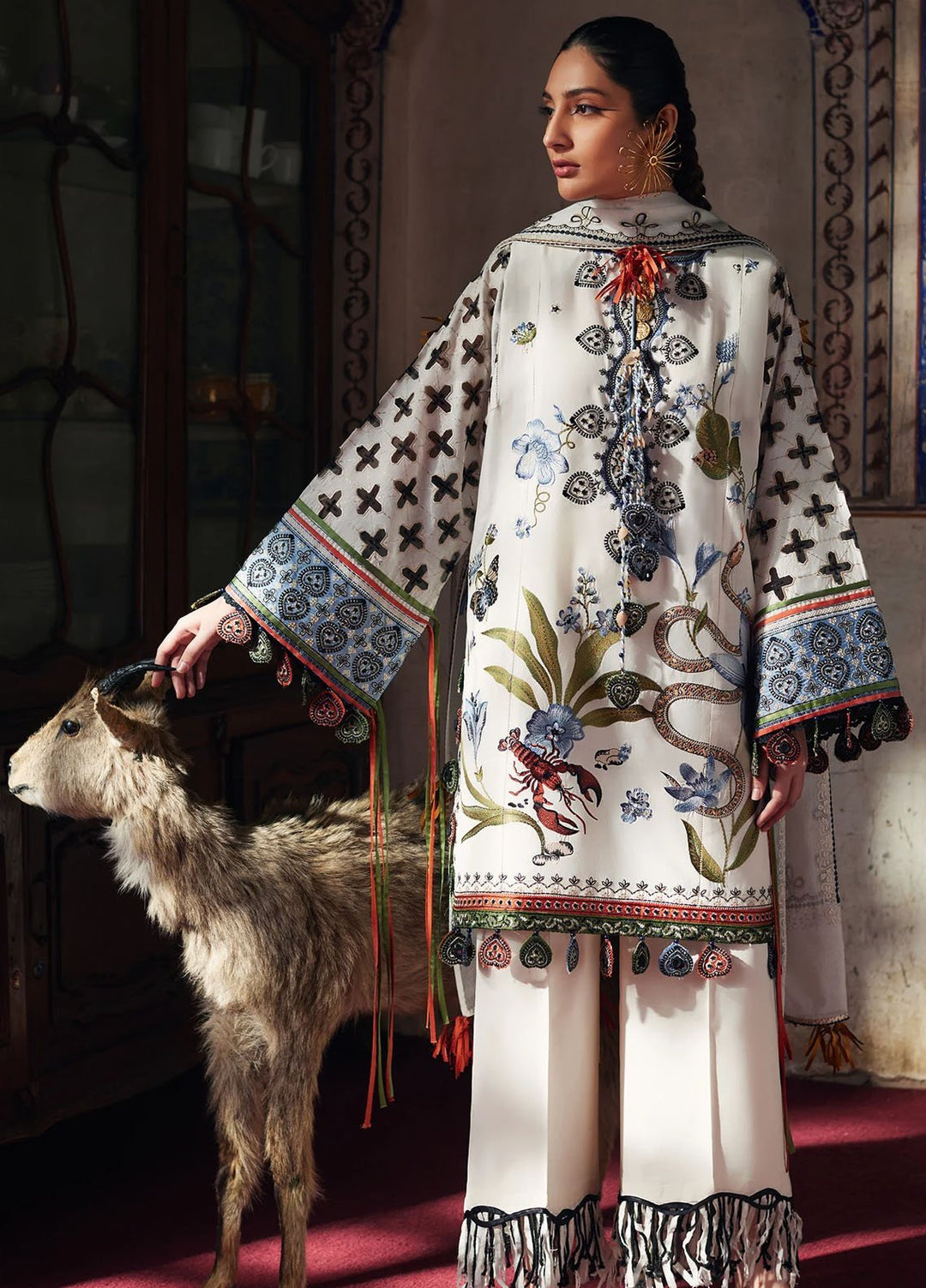 Elan Embroidered Lawn Suits Unstitched 3 Piece EL25LL EL25-04 B Azureh - Luxury Collection