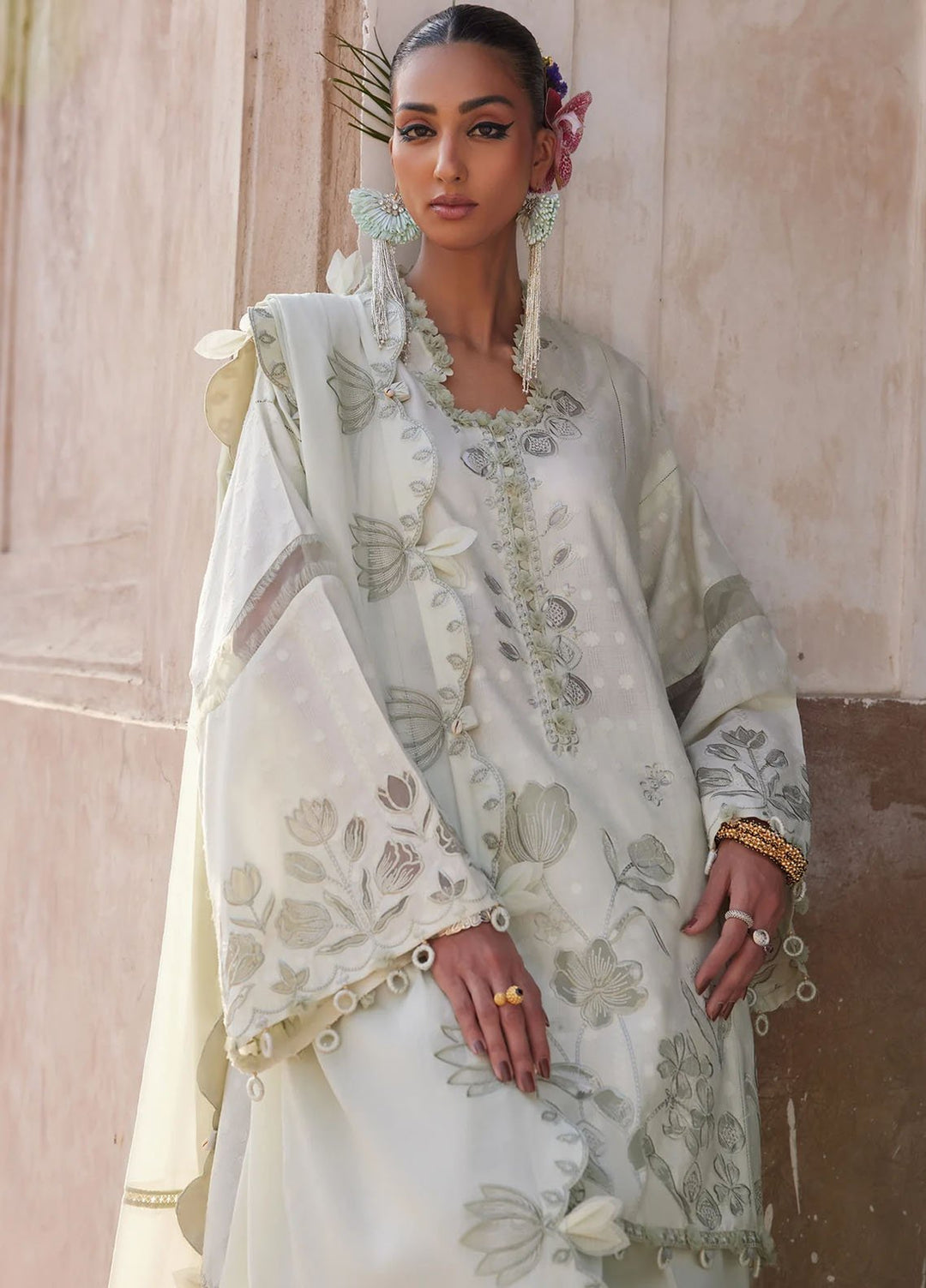 Elan Embroidered Lawn Suits Unstitched 3 Piece EL25LL EL25-05 A Celestine - Luxury Collection