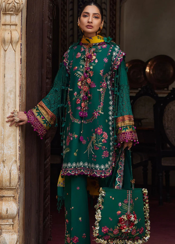 Elan Embroidered Lawn Suits Unstitched 3 Piece EL25LL EL25-06 A Aurielle - Luxury Collection