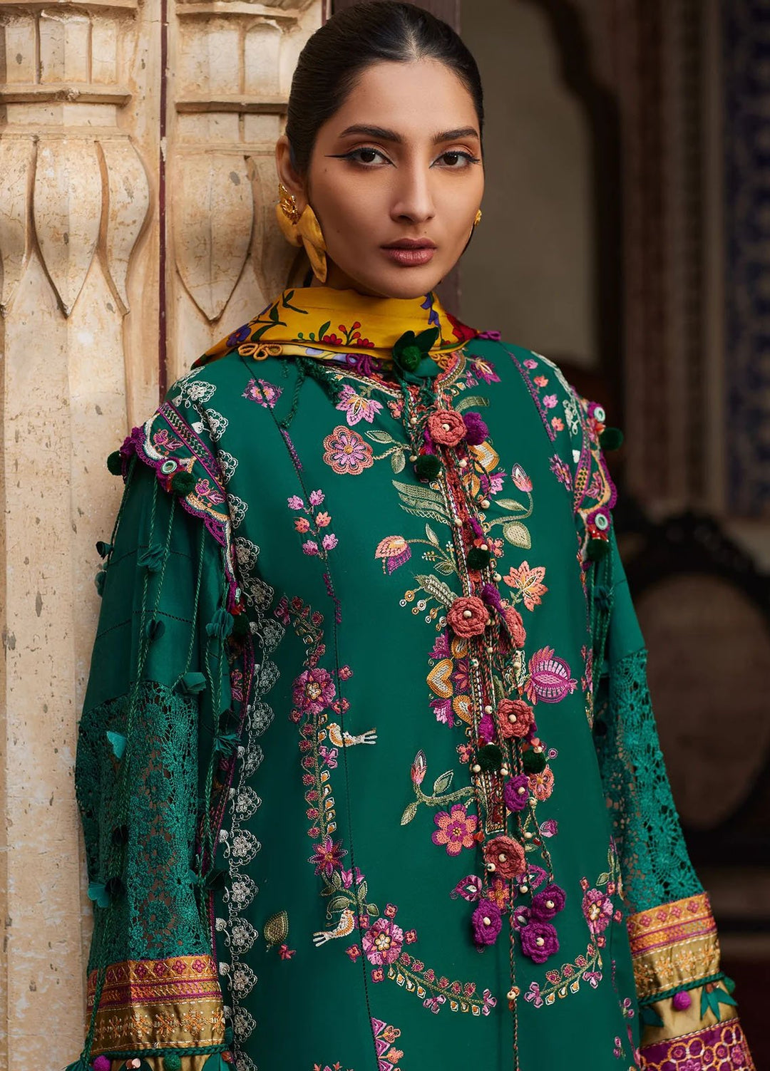 Elan Embroidered Lawn Suits Unstitched 3 Piece EL25LL EL25-06 A Aurielle - Luxury Collection