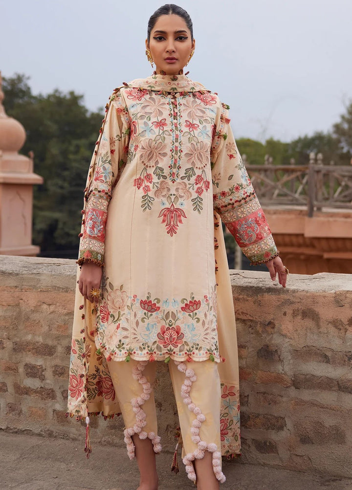 Elan Embroidered Lawn Suits Unstitched 3 Piece EL25LL EL25-07 B Zahara - Luxury Collection