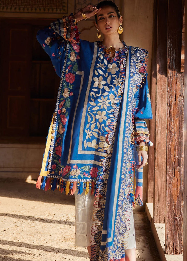 Elan Embroidered Lawn Suits Unstitched 3 Piece EL25LL EL25-08 A Aurelia - Luxury Collection