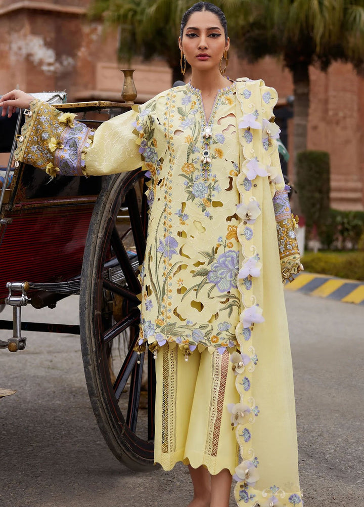Elan Embroidered Lawn Suits Unstitched 3 Piece EL25LL EL25-09 A Amara - Luxury Collection