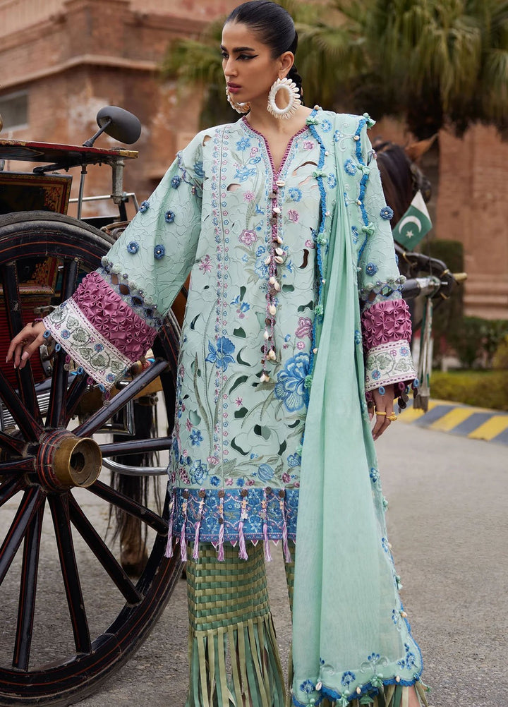 Elan Embroidered Lawn Suits Unstitched 3 Piece EL25LL EL25-09 B Amara - Luxury Collection