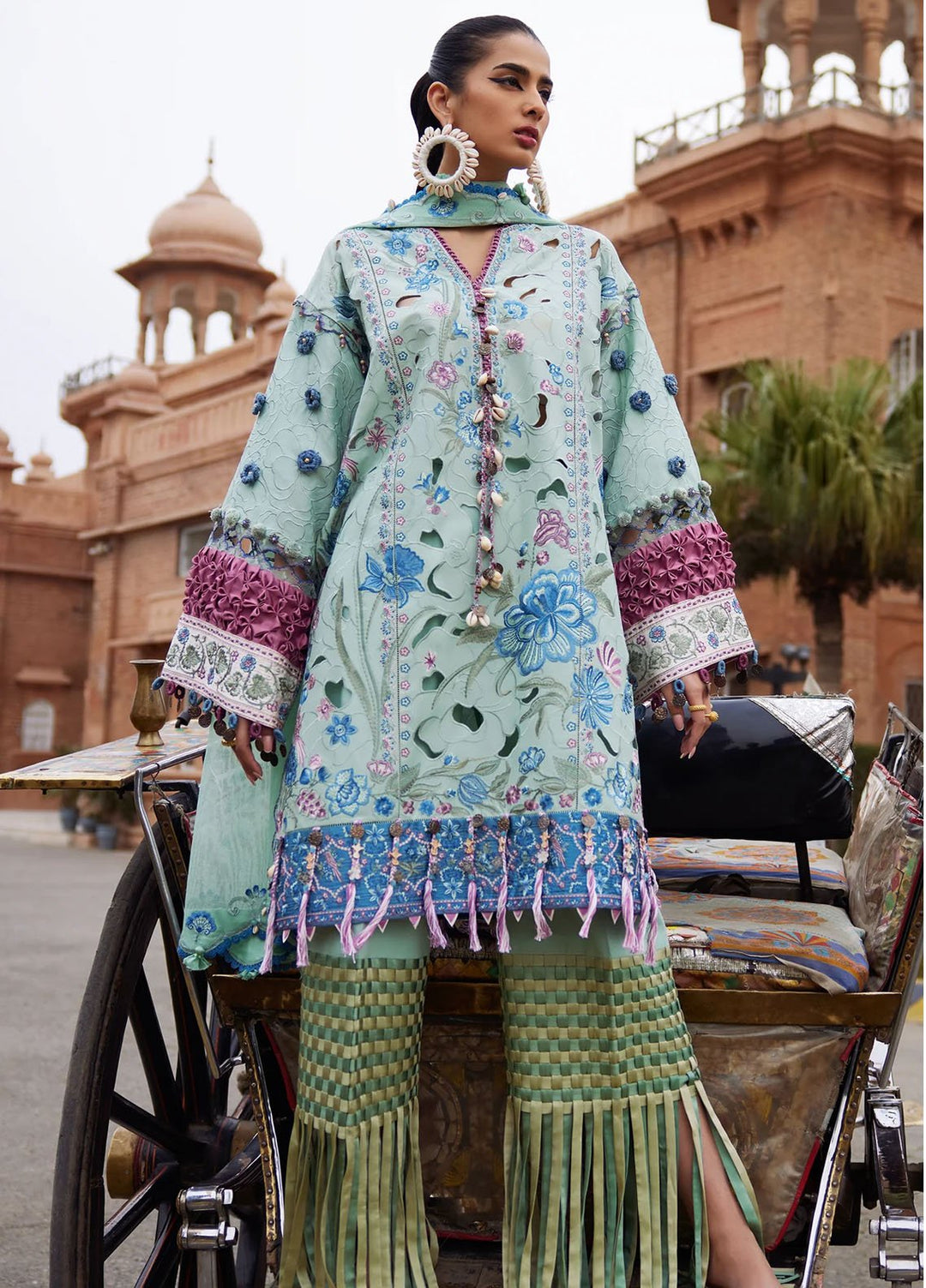Elan Embroidered Lawn Suits Unstitched 3 Piece EL25LL EL25-09 B Amara - Luxury Collection