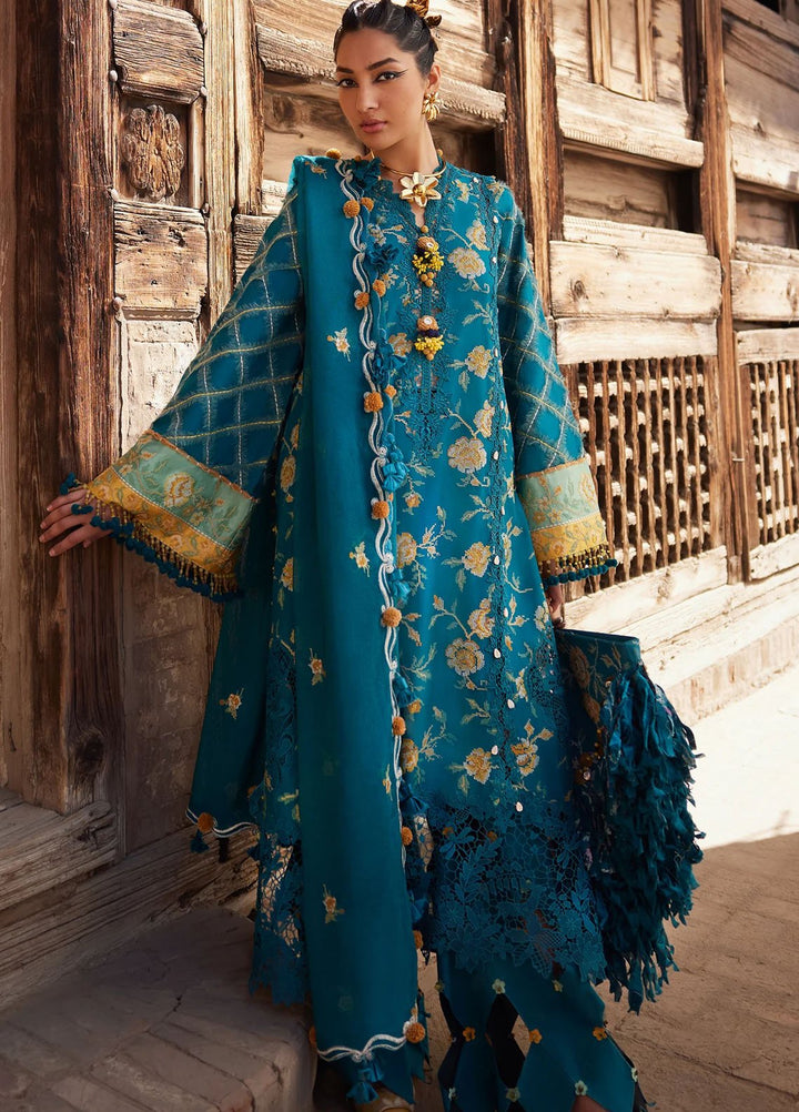 Elan Embroidered Lawn Suits Unstitched 3 Piece EL25LL EL25-10 A Ophelia - Luxury Collection