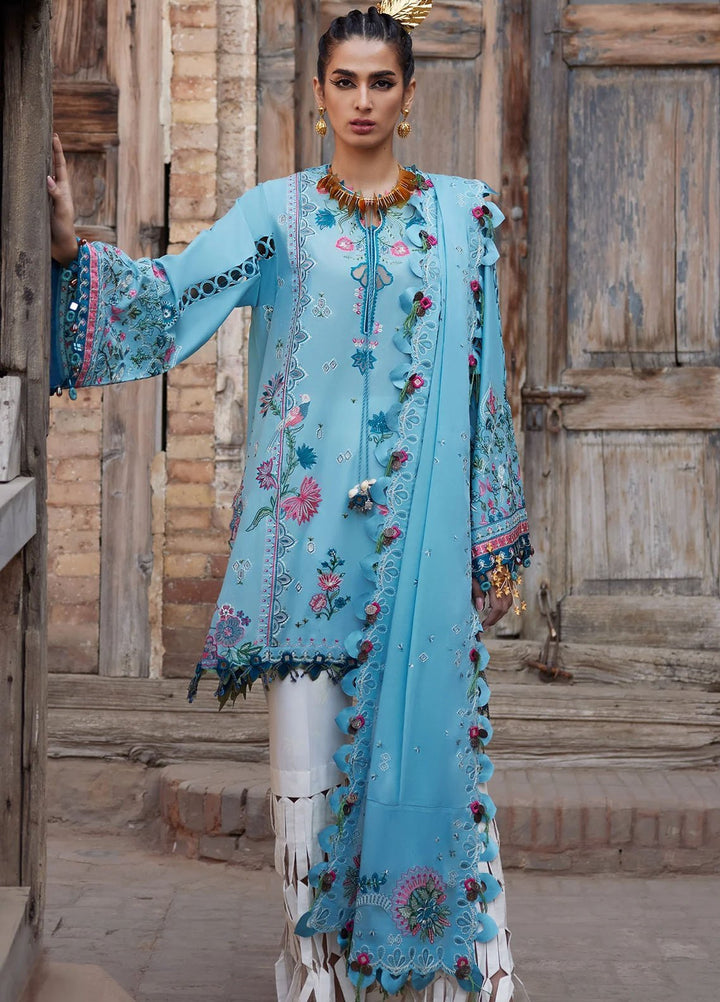 Elan Embroidered Lawn Suits Unstitched 3 Piece EL25LL EL25-11 A Isla Bleu - Luxury Collection
