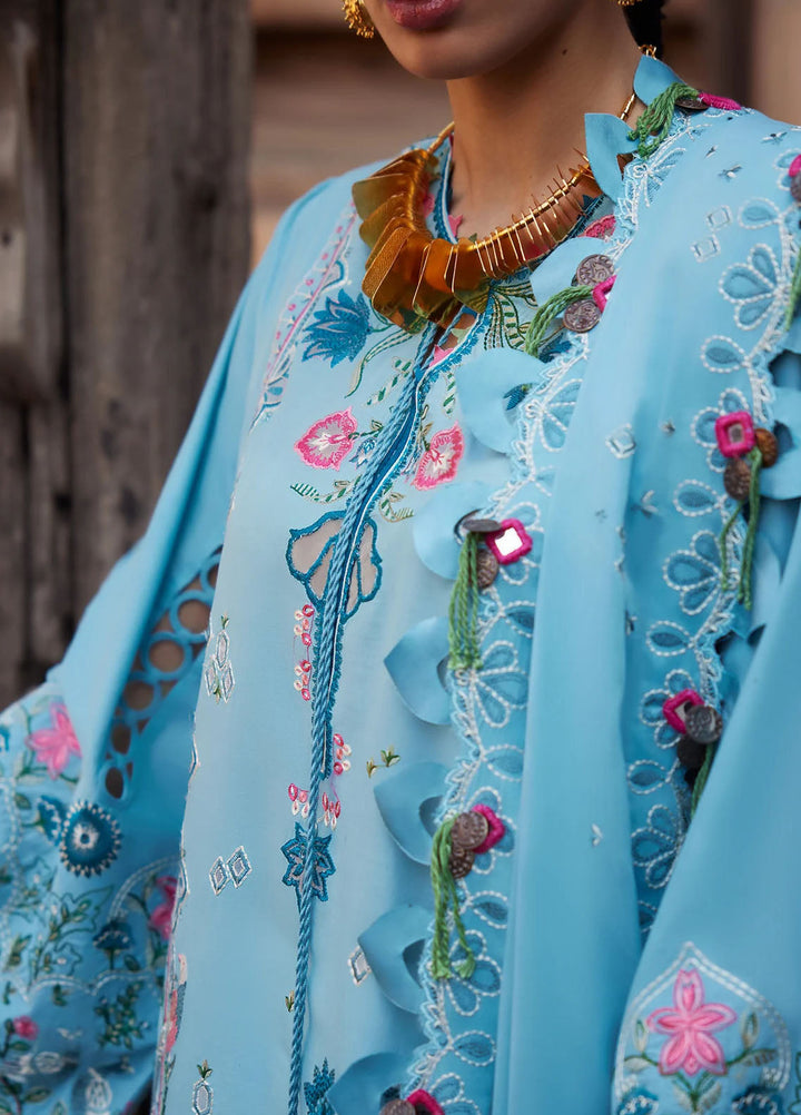 Elan Embroidered Lawn Suits Unstitched 3 Piece EL25LL EL25-11 A Isla Bleu - Luxury Collection