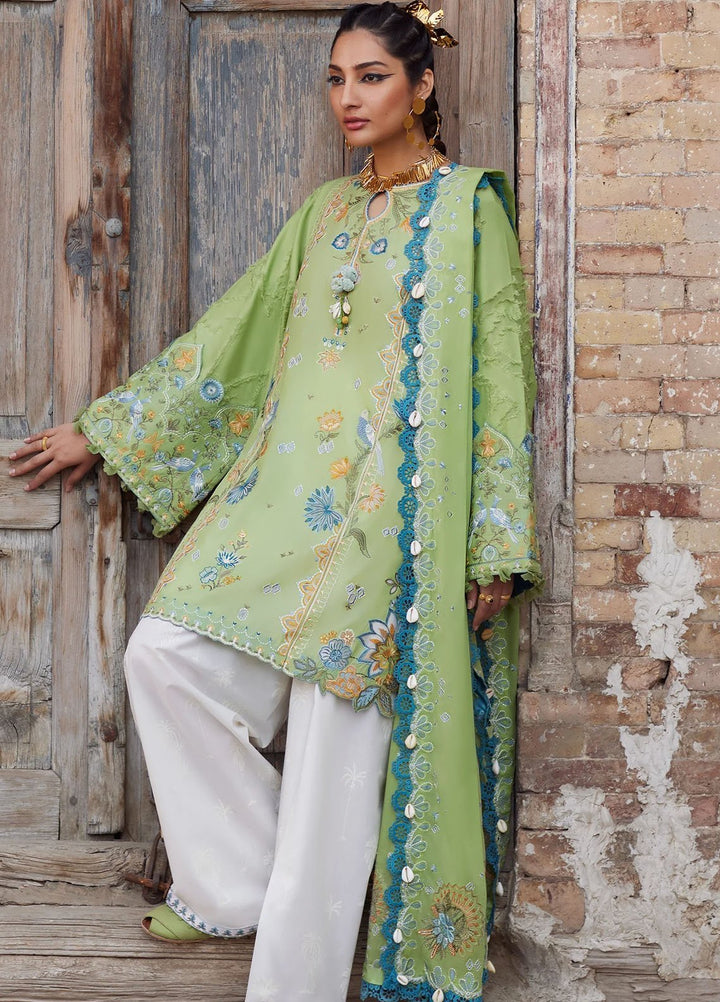 Elan Embroidered Lawn Suits Unstitched 3 Piece EL25LL EL25-11 B Isla Bleu - Luxury Collection