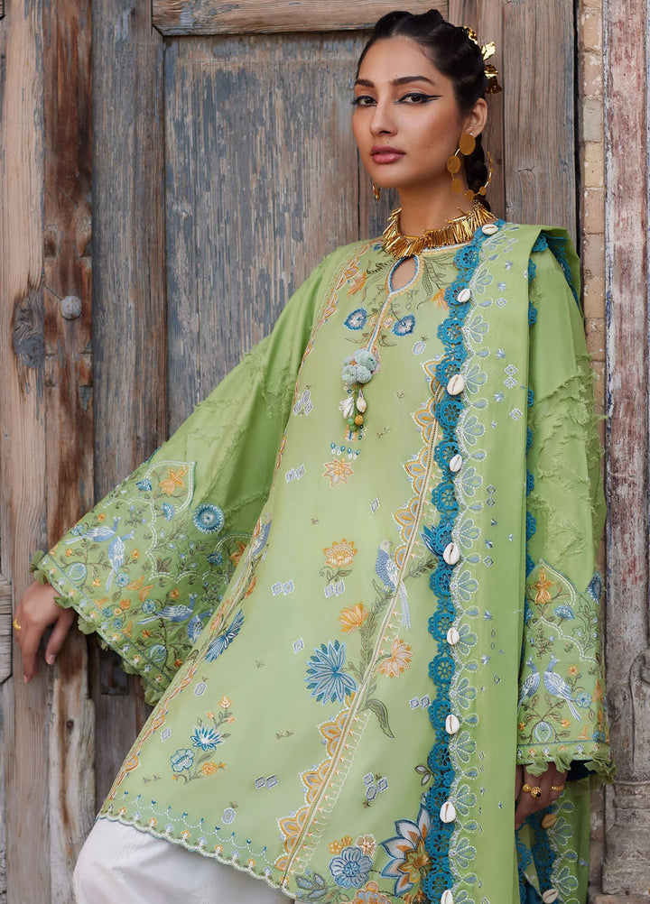 Elan Embroidered Lawn Suits Unstitched 3 Piece EL25LL EL25-11 B Isla Bleu - Luxury Collection