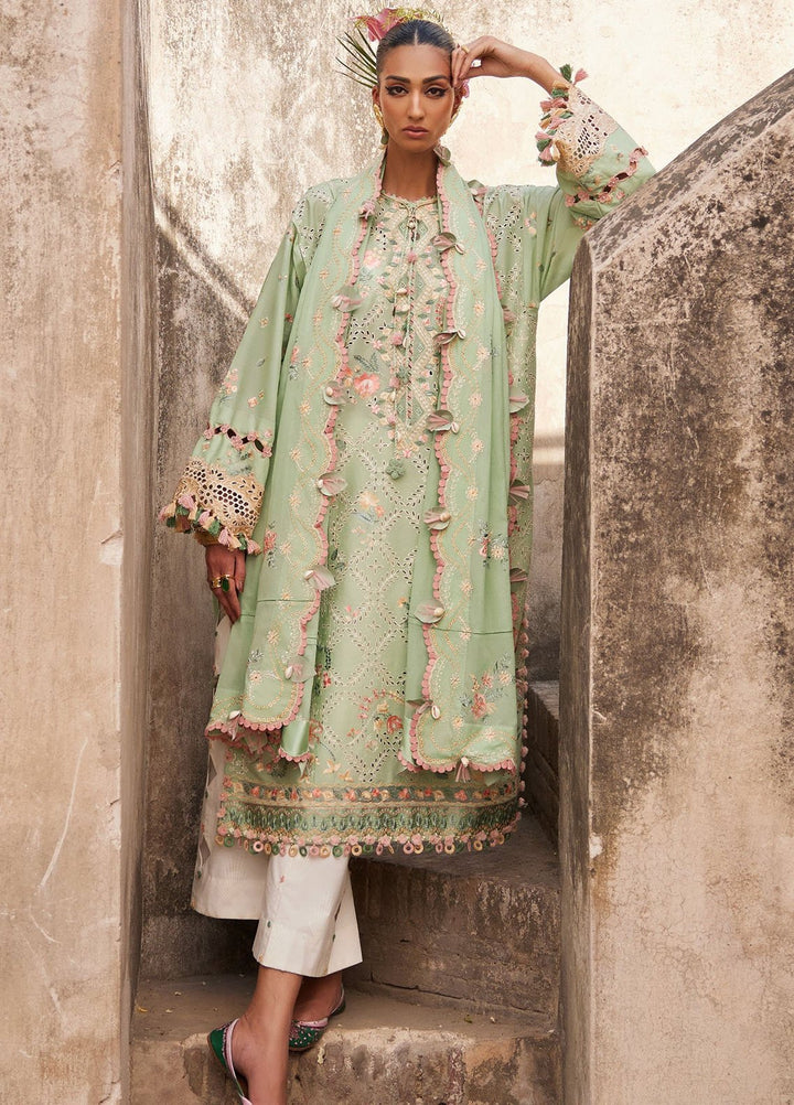 Elan Embroidered Lawn Suits Unstitched 3 Piece EL25LL EL25-12 A Alara - Luxury Collection