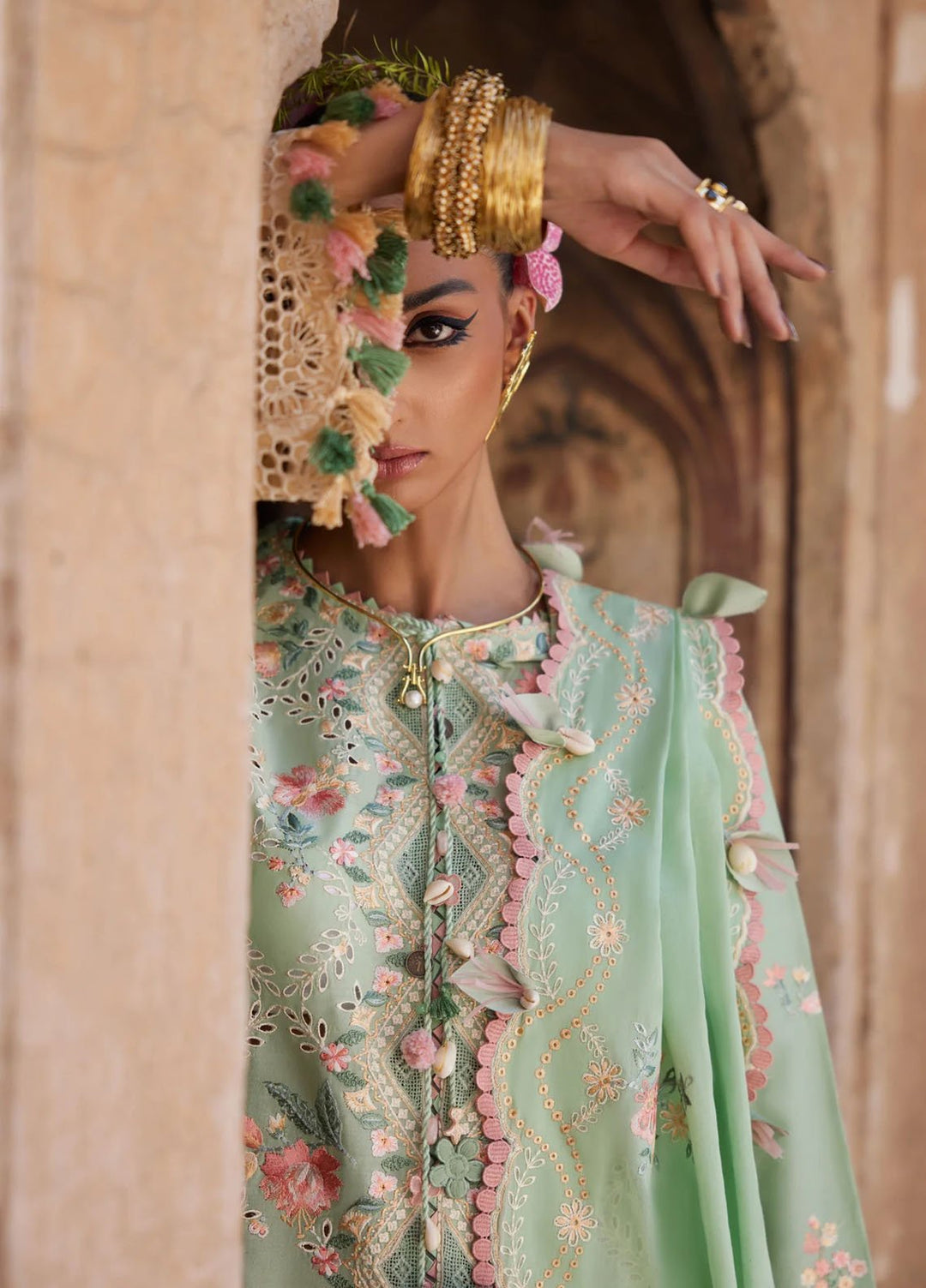 Elan Embroidered Lawn Suits Unstitched 3 Piece EL25LL EL25-12 A Alara - Luxury Collection