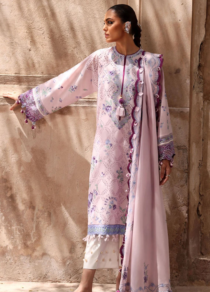 Elan Embroidered Lawn Suits Unstitched 3 Piece EL25LL EL25-12 B Alara - Luxury Collection