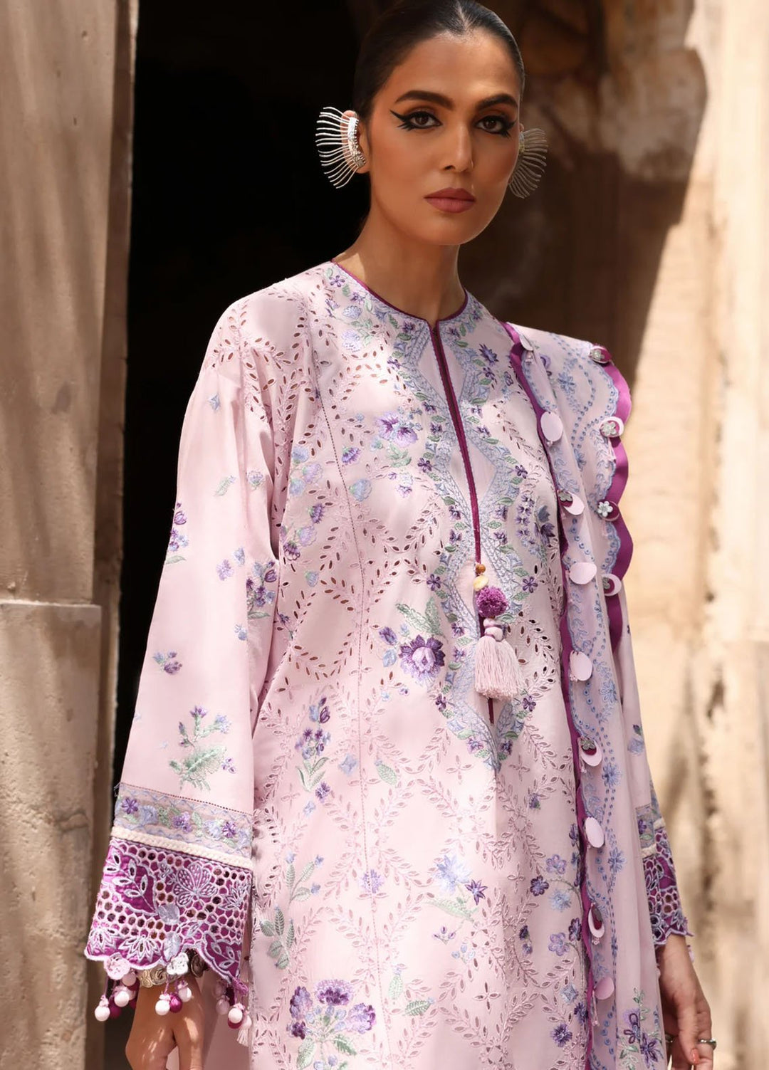 Elan Embroidered Lawn Suits Unstitched 3 Piece EL25LL EL25-12 B Alara - Luxury Collection