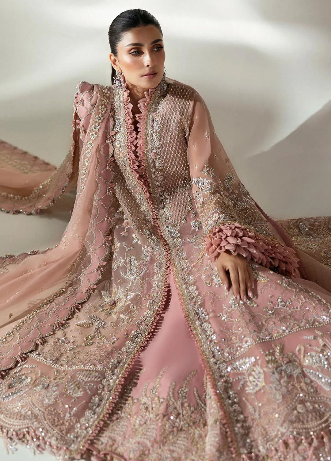 Elan Embroidered Suits Unstitched 3 Piece EC24-07 Celestial Petals - Wedding Collection