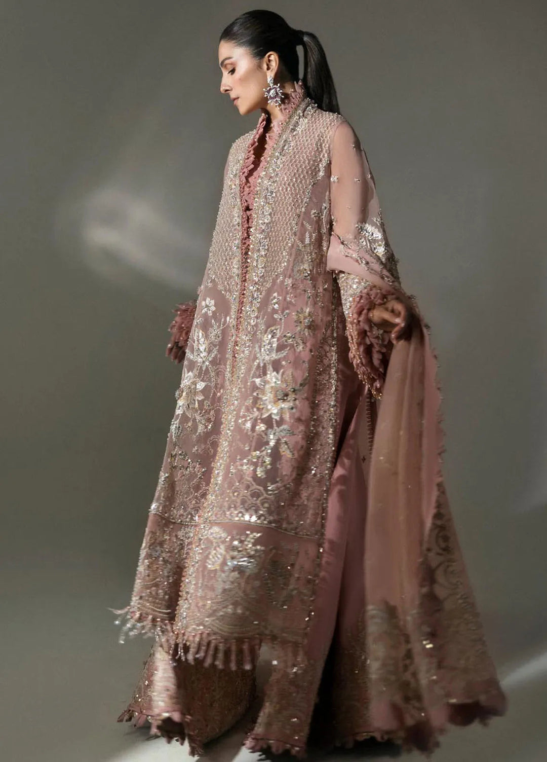 Elan Embroidered Suits Unstitched 3 Piece EC24-07 Celestial Petals - Wedding Collection