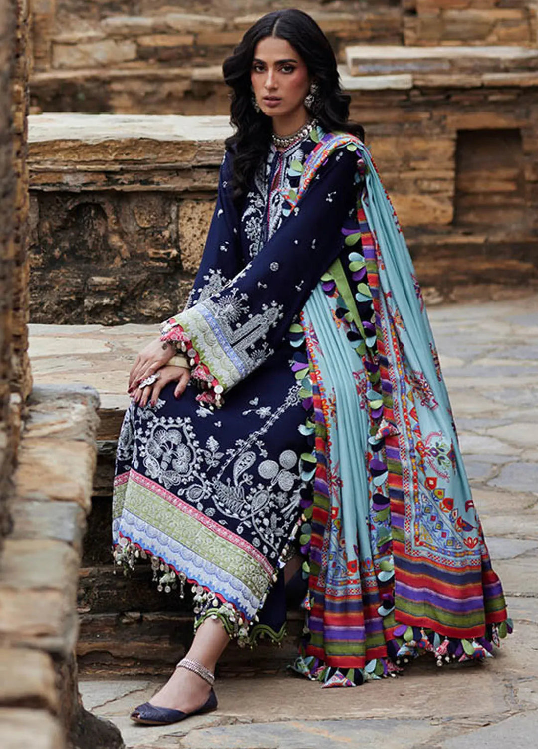 Elan Embroidered Suits Unstitched 3 Piece EL24W EW24-06 Mahrosh - Winter Collection