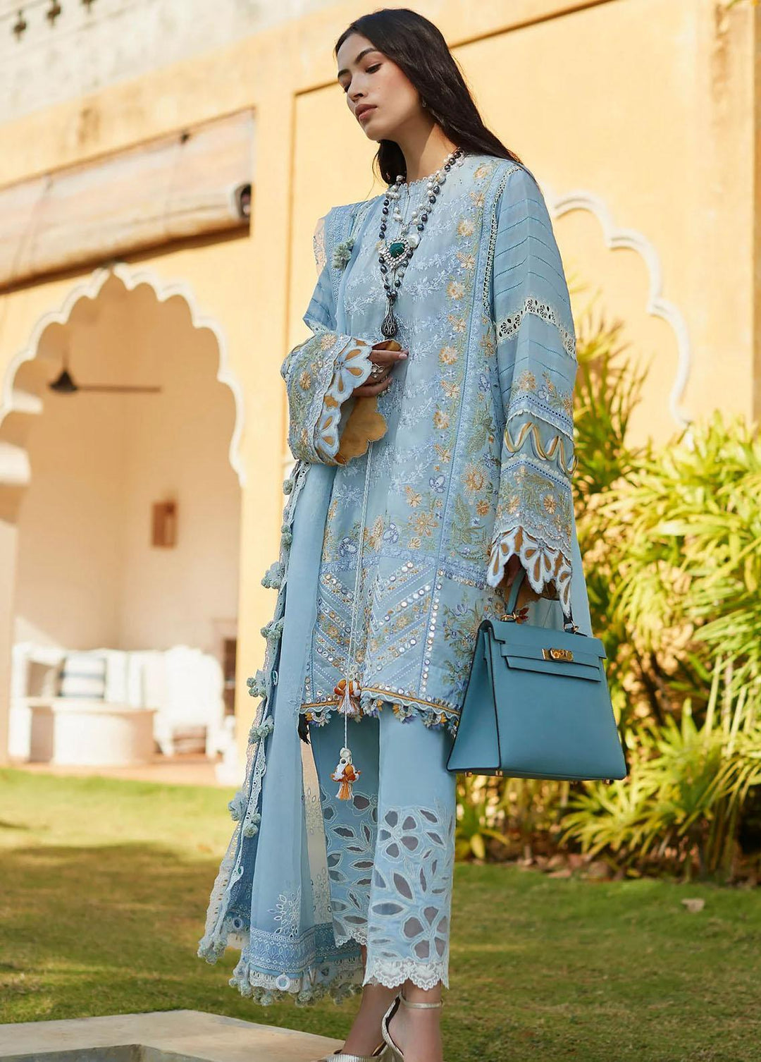 Elan Embroidered Lawn Suits Unstitched 3 Piece EL23LL EL23-01 A Ira - Summer Collection