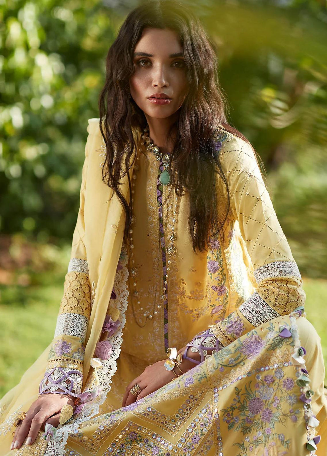 Elan Embroidered Lawn Suits Unstitched 3 Piece EL23LL EL23-01 B Ira - Summer Collection