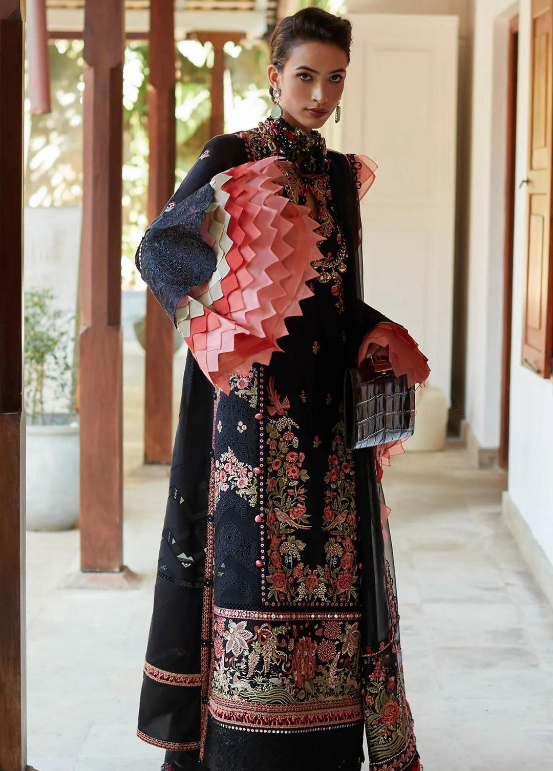 Elan Embroidered Lawn Suits Unstitched 3 Piece EL23LL EL23-02 A Nysa - Summer Collection